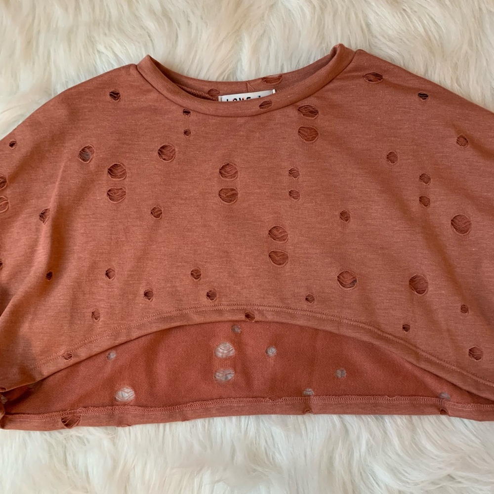 New Distressed Crop Top